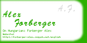 alex forberger business card